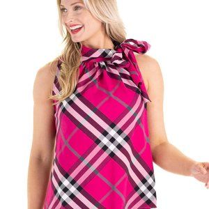 Duffield Lane Amelia Top in Pink Plaid